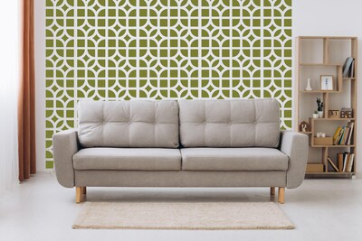Mid Century Modern Breeze Block Wall Decals, Retro Atomic Star Pattern, Mid Mod Decor, Mcm Removable Decal, Geometric Wall Decals - image3